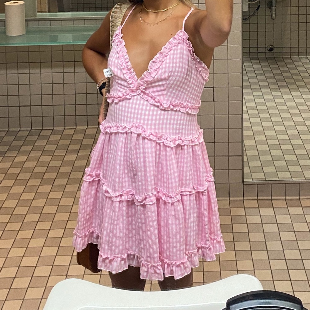 MABLE Soft Pink Ruffled Dress